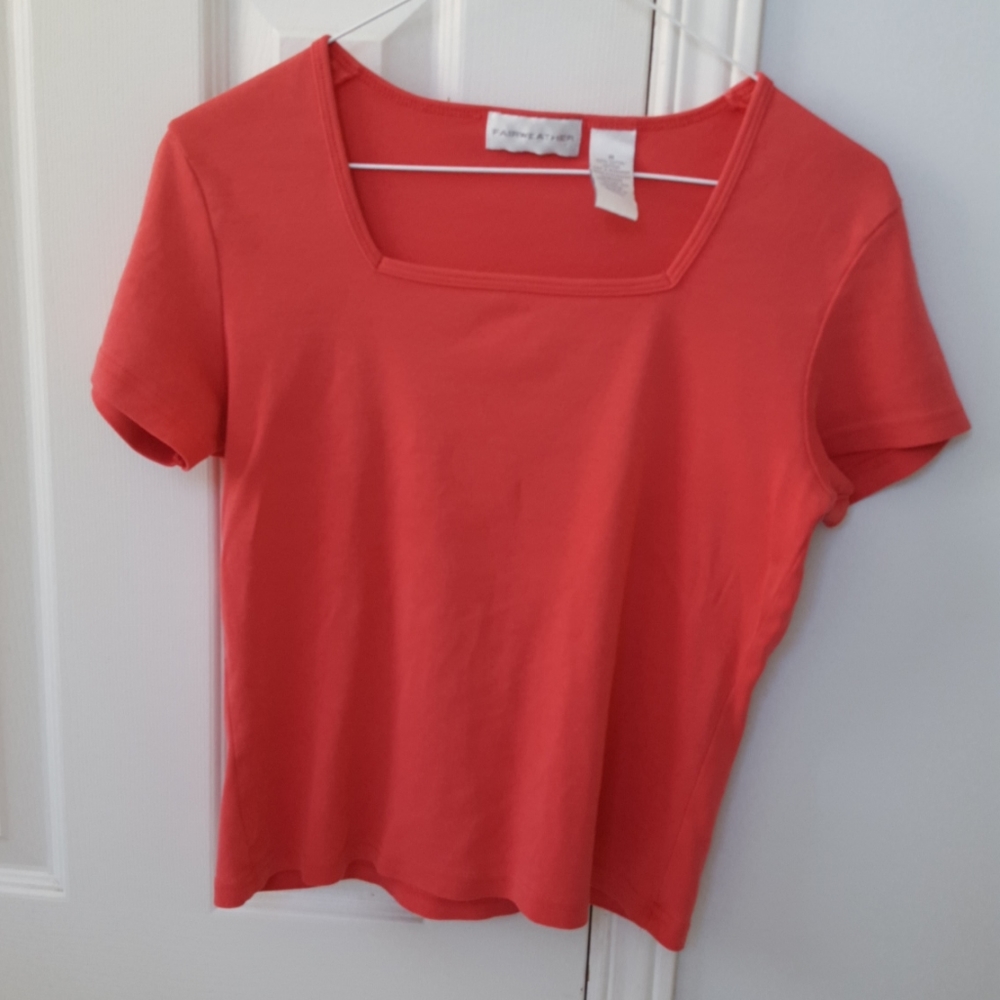 Coral fine knit tshirt